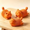 3D Printed Orange Cat Fidget Toy Soft Non-Toxic Stress Relief Toy for Bedroom Desk Decor Valentine's Day Gift