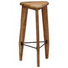 Tabourets de bar - VIDAXL - Bois d'acacia massif - Marron - Lot de 2