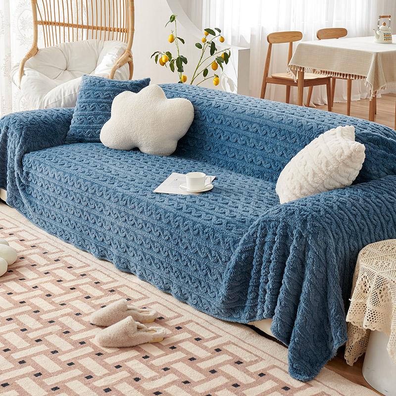 

Утолщенный плюшевый чехол для дивана, полное покрытие, кремовый, ветровой чехол для дивана, полотенце, зимнее одеяло с защитой от кошачьих царапин, чехол для дивана 180*150cm