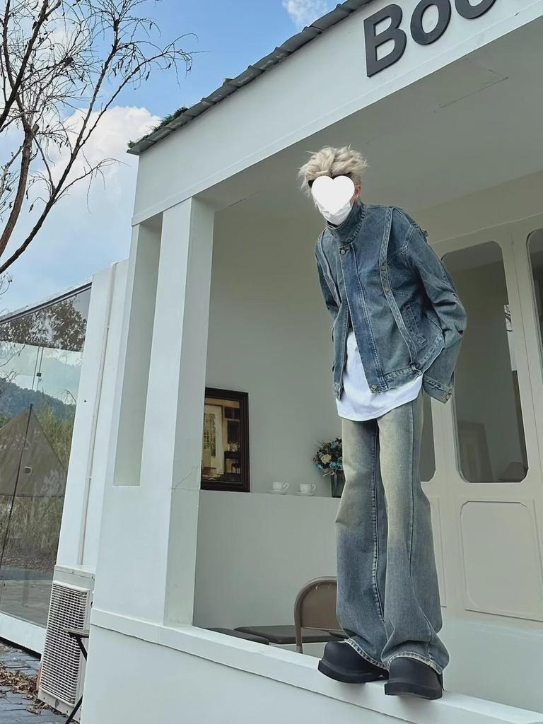 Unisex Hong Kong Style Jeans: Trendy Spring & Autumn Designs, Loose Straight-Leg & Slightly Flared Trousers