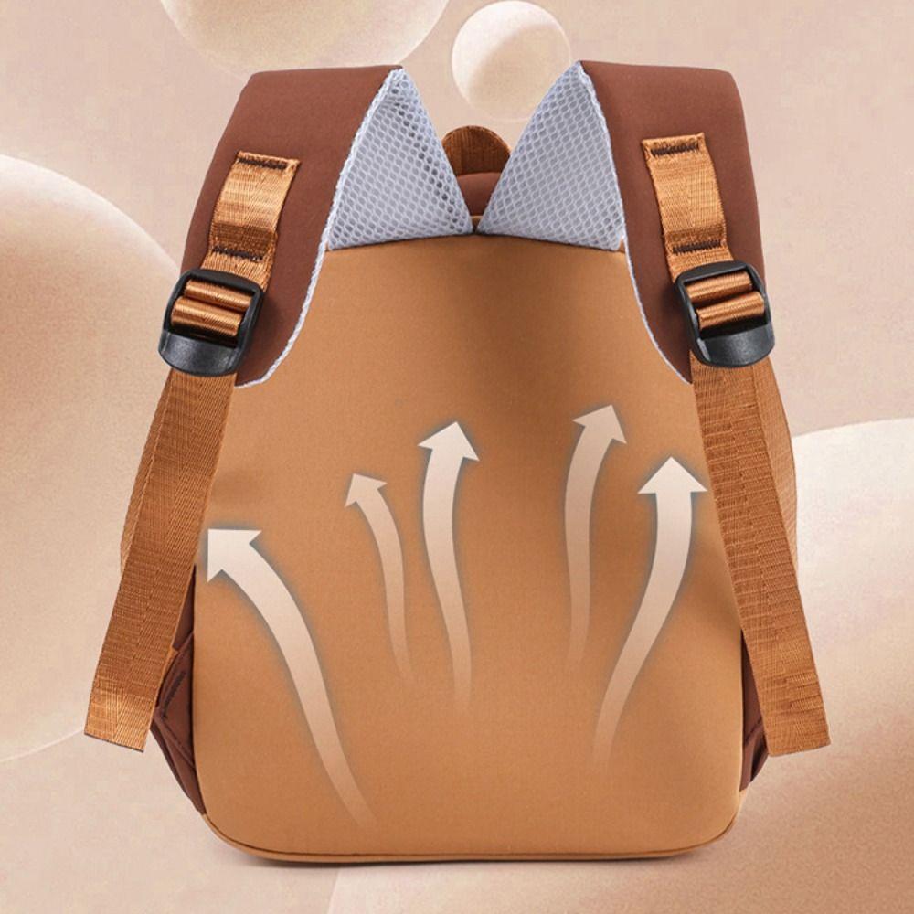 Kawaii Cartoon Capybara Backpack Large Capacity Nylon Capybara School Bag Multi-layer Lightweight Kindergarten Backpack
