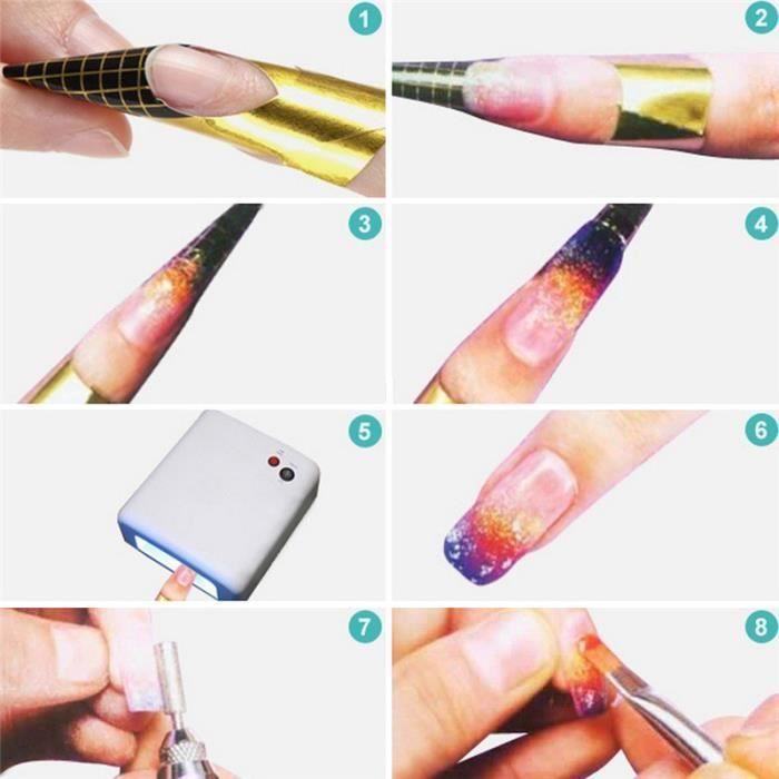 Faux ongles - 500Pcs - Chablon adhésif - Autocollants nail art - Outils manucure