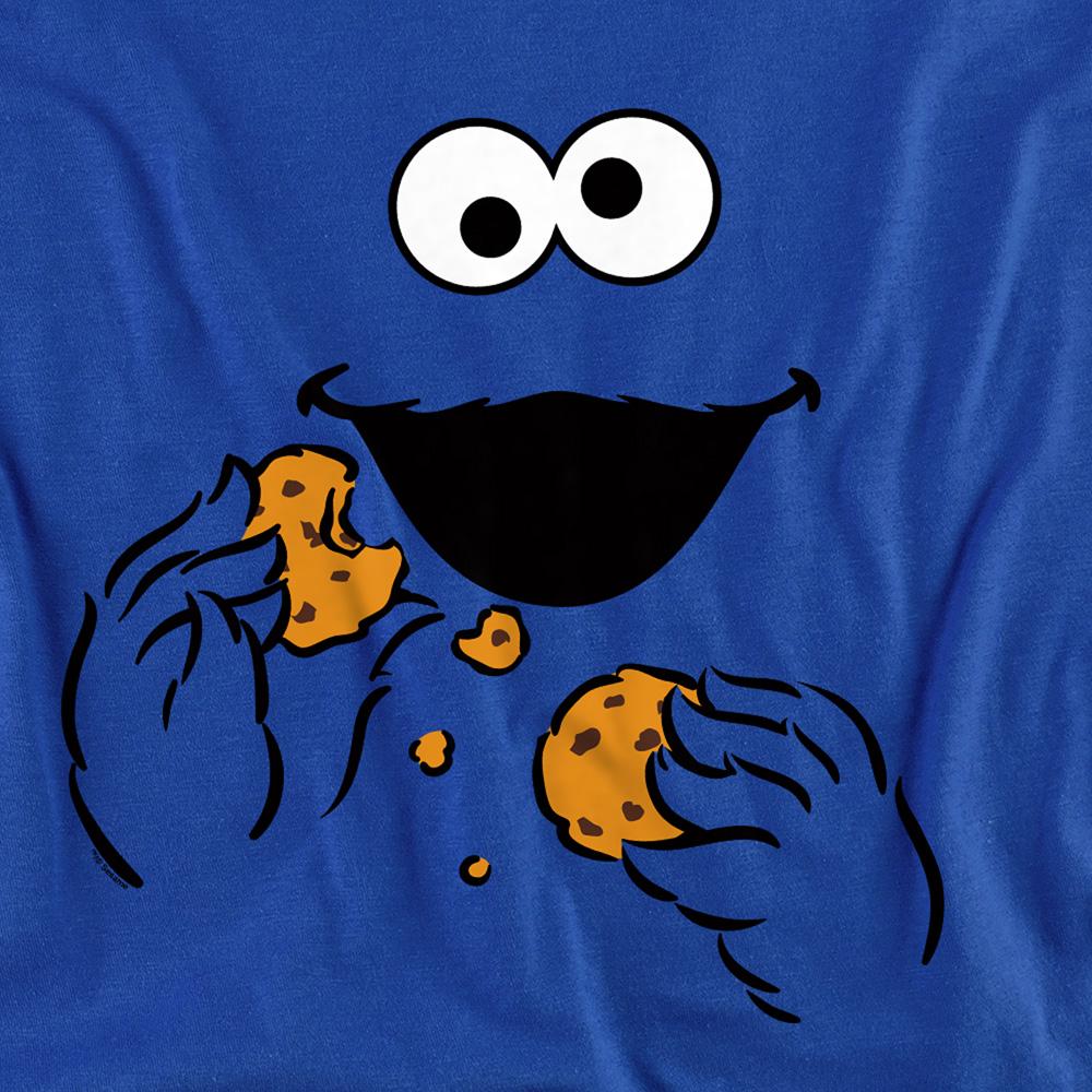 Sesame Street Unisex Adult Om Nom Cookie Monster Face Sweatshirt