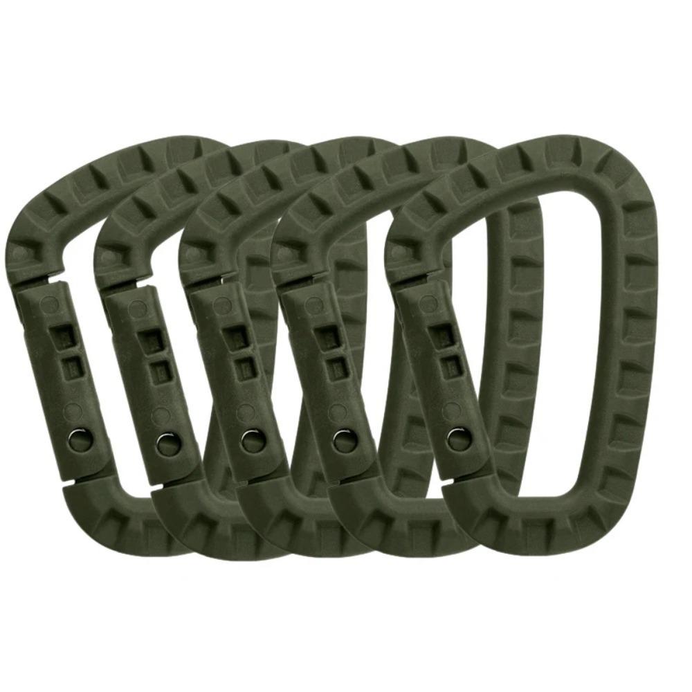 5Pcs/set Backpack Buckle Fast Tactical Carabiner Plastic Hook D Shape EDC Gear For Outdoor Camping