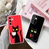 Cute Coffee Cat Clear Mobile Phone Case for Samsung Galaxy S25 S24 S23 S22 S21Plus FE Ultra Colorful Cover