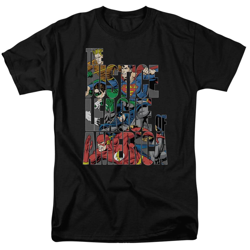

Justice League Of America Lettered League Mens T Shirt Black 4XL