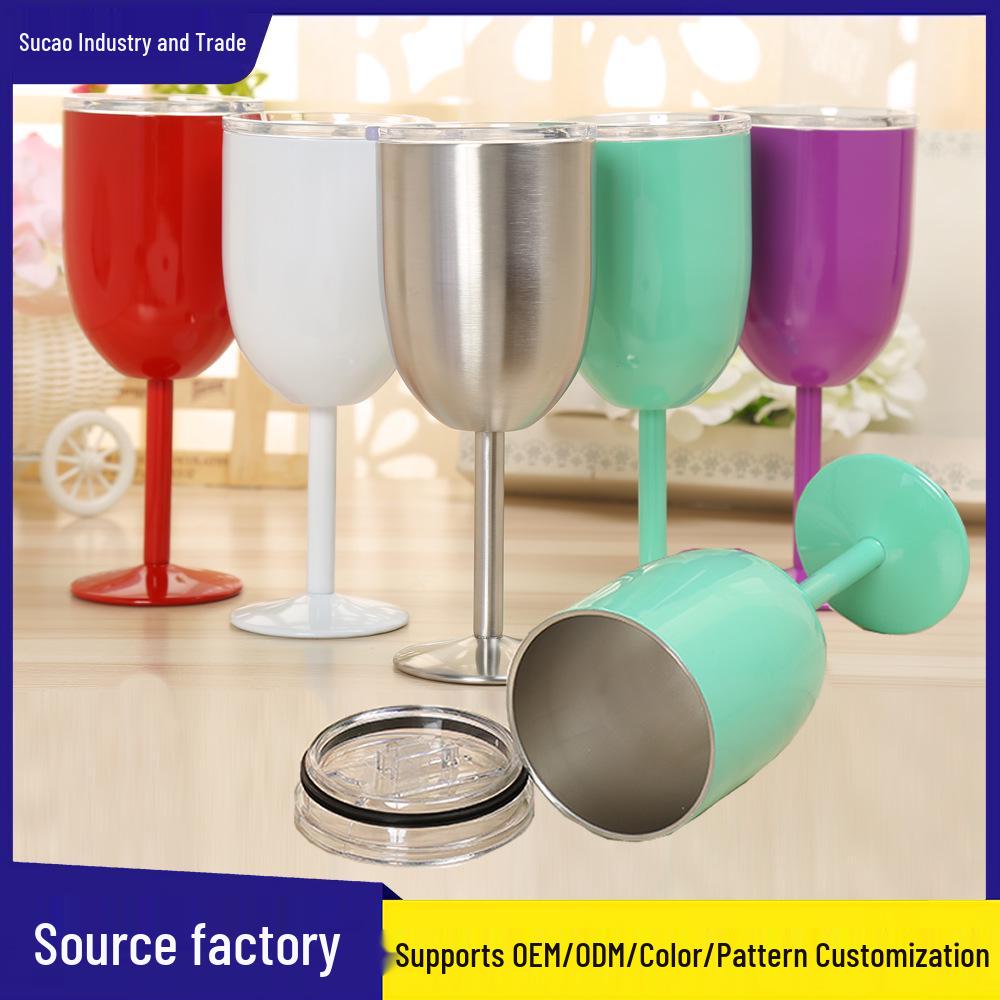 Stainless Steel High Stem 10oz Double Wall Champagne and Cocktail Glass