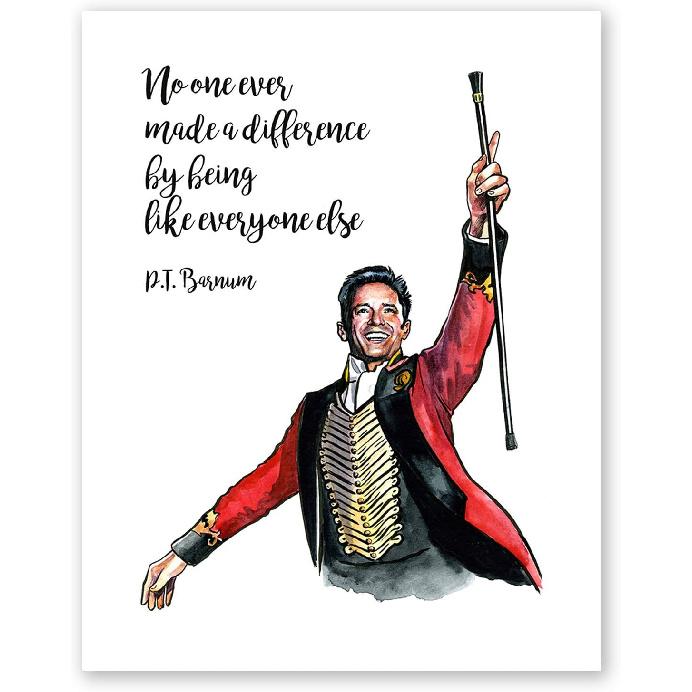 ATOZSTUDIO The Greatest Showman Poster // Home Wall Art Decor Quote Print // Hugh Jackman Portrait // Bedroom Artwork (8x10)