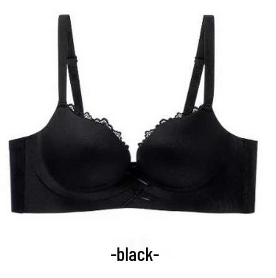 Red Series Seamless Push-Up Bra Set for Women - Side Support, No Underwire, Sexy Thin Hollow Out Design