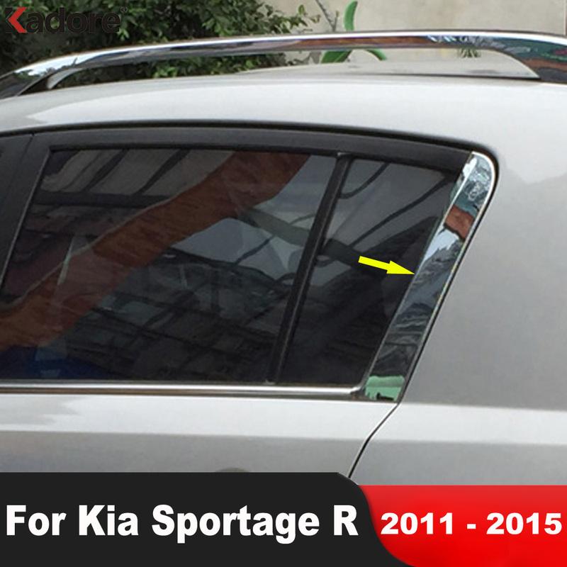 For Kia Sportage R 2011 2012 2013 2014 2015 Chrome Car Rear Window C Pillar Cover Trim Molding Garnish Car Exterior Accessories