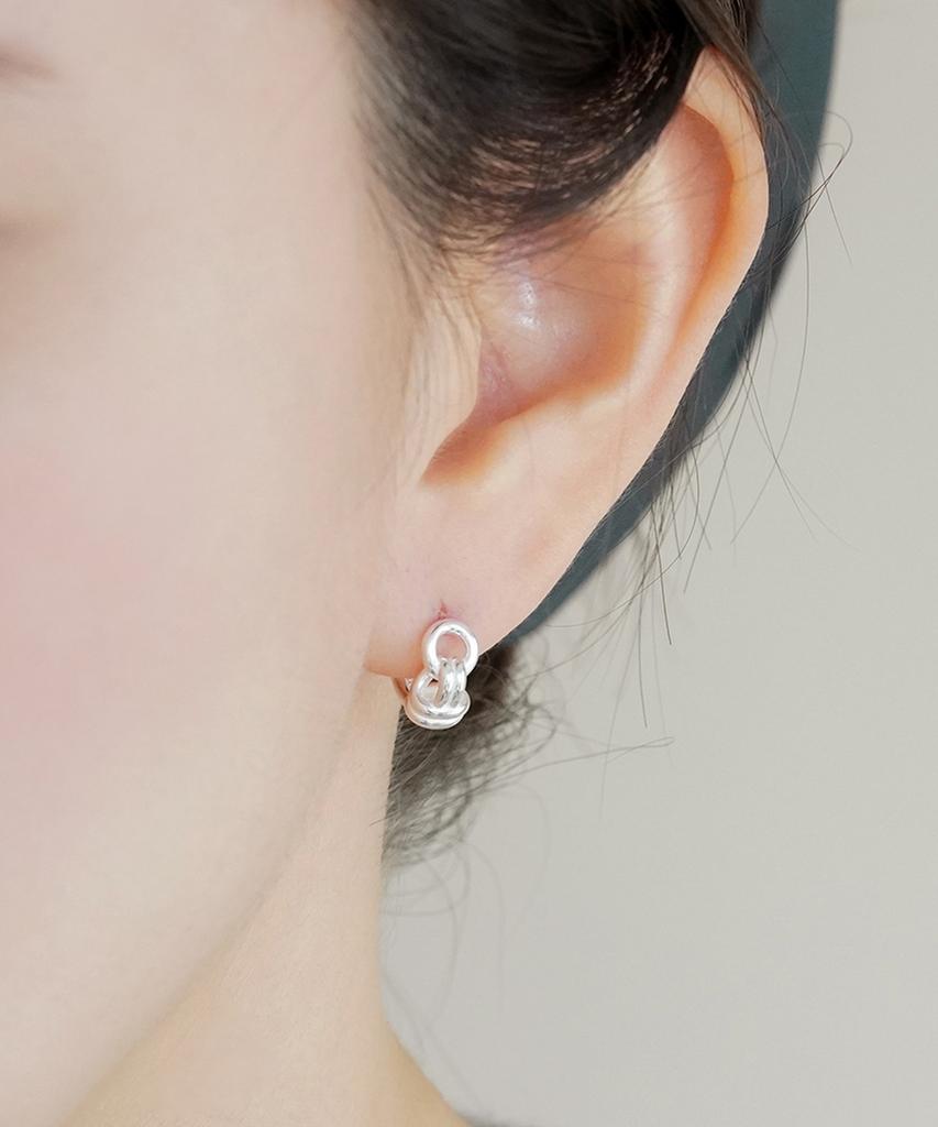 Alleun Silver 925 Knot Bold Silver Earrings Luxury