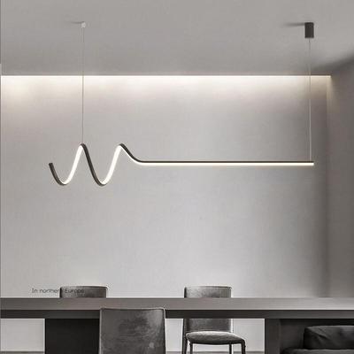 Minimalistyczny Czarny 1,2m Żyrandol LED do Jadalni