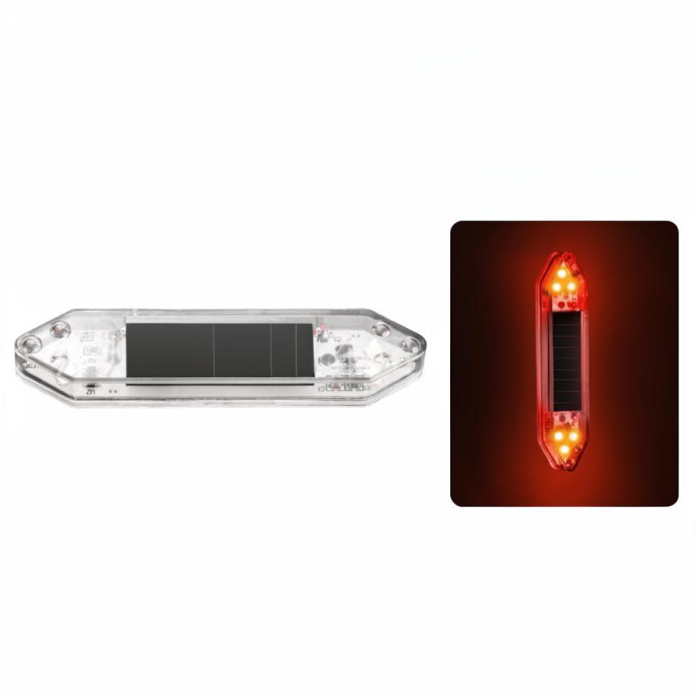 Universal Solar Powered Warning Strobe Light Wireless Vibration Sensor Anti Rear End Signal Lamp For Car Auto Motorcycle