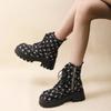 2024 New Winter Women Pumps Boots High Quality Lace-Up European Ladies Shoes Gothic Punk Casual White Platform Woman Spring