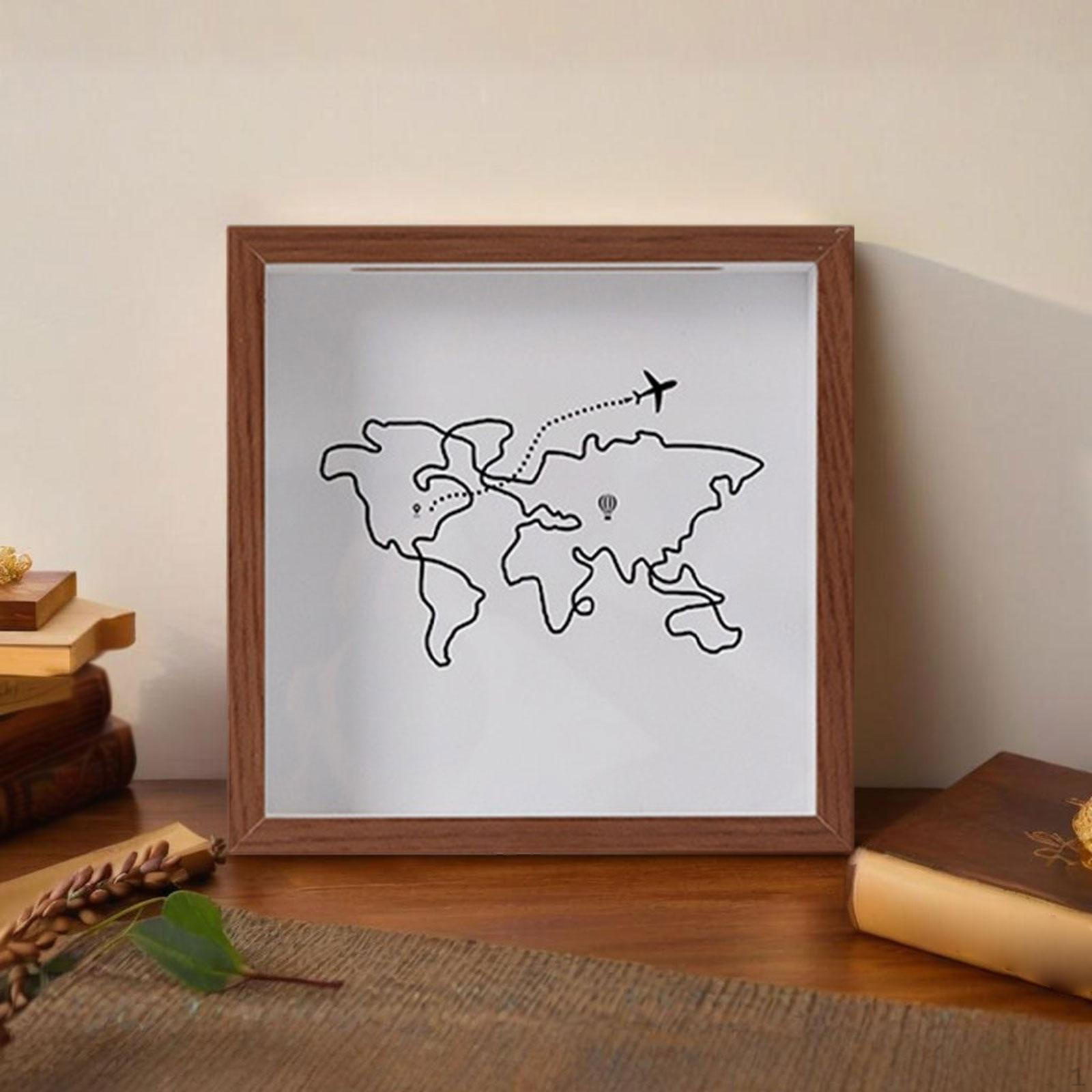 

Shadow Box Frame Memory Ticket Holder for Movie Travel Sporting Events Concert Tickets brown 20x20cm