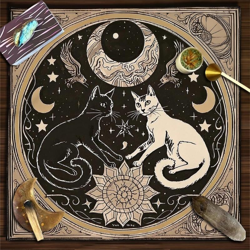 Leitura de Tarô Mesa de Tarô Pano de Altar Tapete Misterioso para Jogo de Tabuleiro Mesa de Adivinhação com Pêndulos Toalha de Mesa Pad para Cartas de Jogo de Tabuleiro