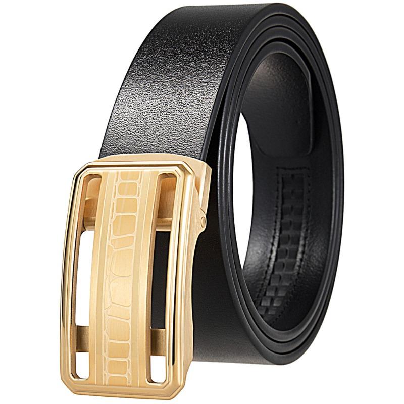 Meier Stainless steel automatic buckle men s belt - trendy, versatile, and casual 120