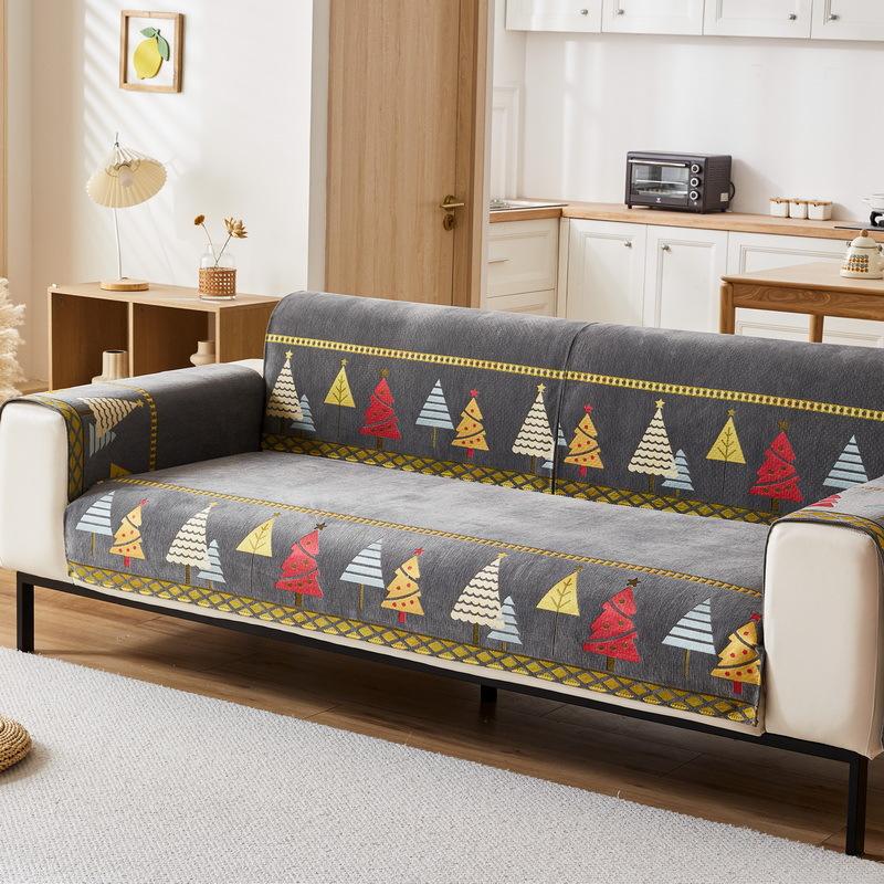 New Sofa Cushion Autumn And Winter Thickened Christmas All-Inclusive Universal Chenille Non-Slip Sofa Cover Dust Cover