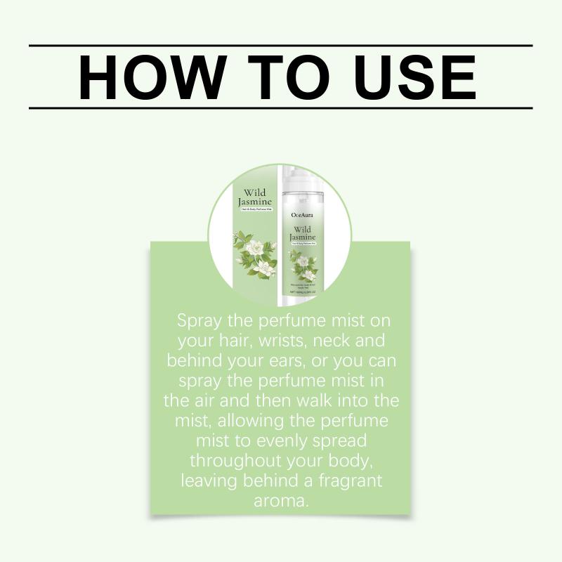 Hair Body Perfume Spray Jasmine Scent Nourishing Softening Formula Portable Long Lasting For School Office