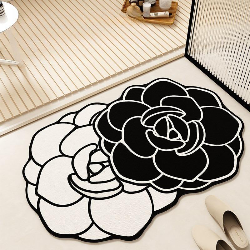 Flower Pattern Bedroom Decor Carpet French Romantic Style Carpets for Living Room Home Washable Floor Mat Anti-slip Bathroom Rug