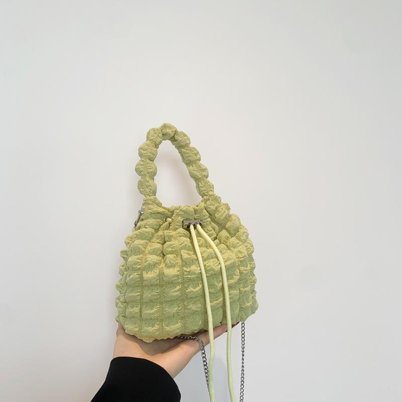 Cute Fresh Bubble Bag Fashionable New Style Pleated One Shoulder Crossbody Bag Personality Ins Bucket Women