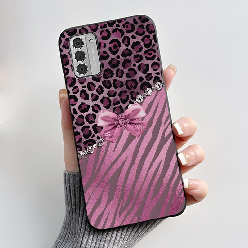 Custodia per Telefono Stampata Per Nokia G42/Nokia G310 5G/Nokia G60 5G/Nokia G100 Cover Guscio Morbido in Silicone Nero Custodie Carine con Fiori e Cartoni Animati
