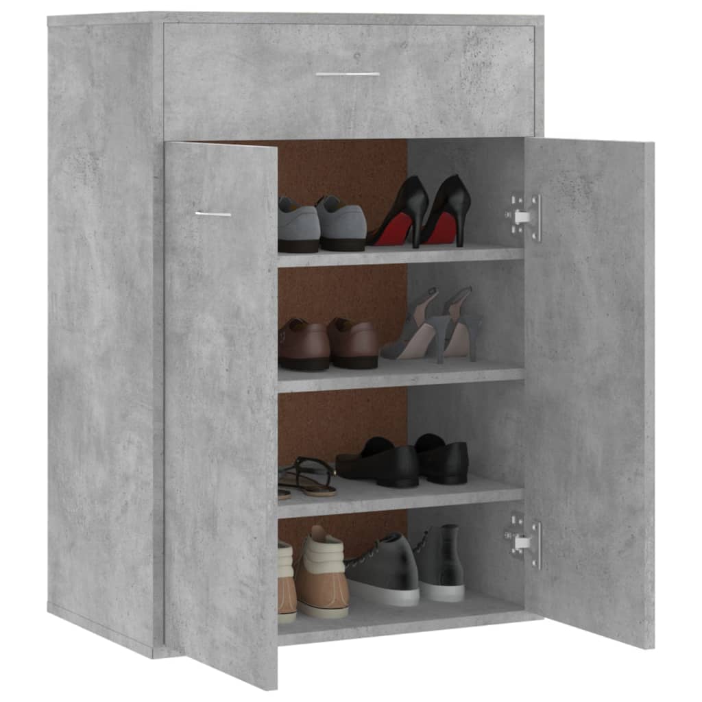 Shoe Cabinet Concrete Grey 60 X 35 X 84 Cm Particleboard