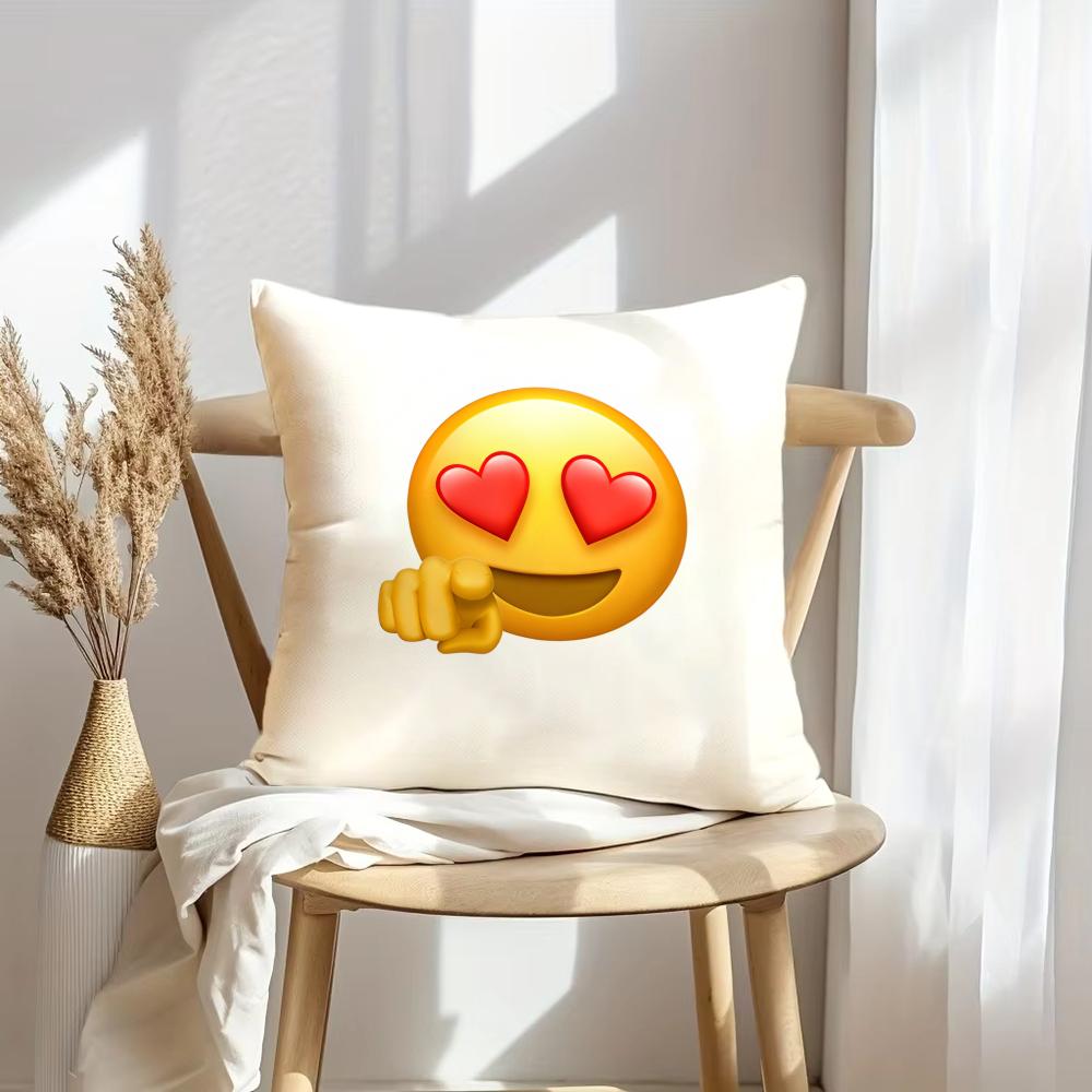 Federa per Cuscino Faccina Emoji Morbida Copricuscino in Peluche | Federa Decorativa Double-Sided | Arredo Casa Divano Camera da Letto