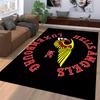 Red Text and Winged Skull Design Suitable As a Non-slip Mat for the Living Room or Bedroom Sofa