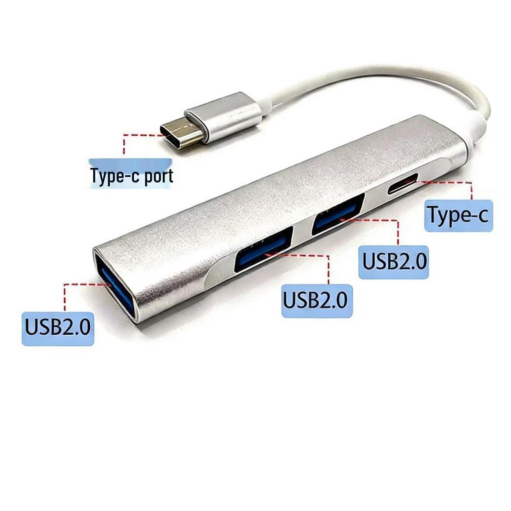 Laptop and Phone Expansion Dock: Type-C/USB Hub, USB 2.0 Multifunction Splitter.
