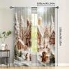 Christmas Curtains Holiday Snow Scene Gingerbread Man Printed Home Decorations Room Curtain Set Of 2 Made Polyester Washable