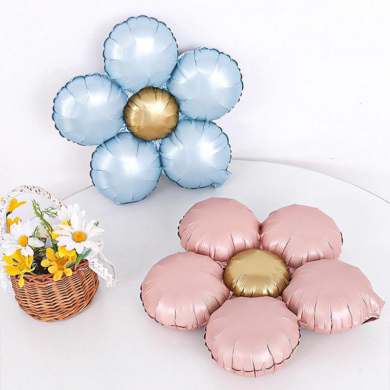 5pcs Matte Flower Aluminum Film Balloons Christmas Decorations Birthday Wedding Party Balloon Shower Event Supplies Toy Globos