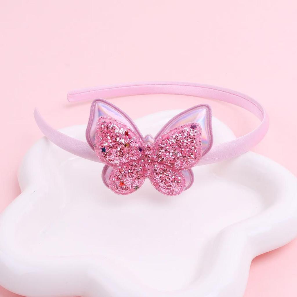 Gradient Sequin Bow 1cm Headband & Hair Clip - Colorful Kids' Party Accessories