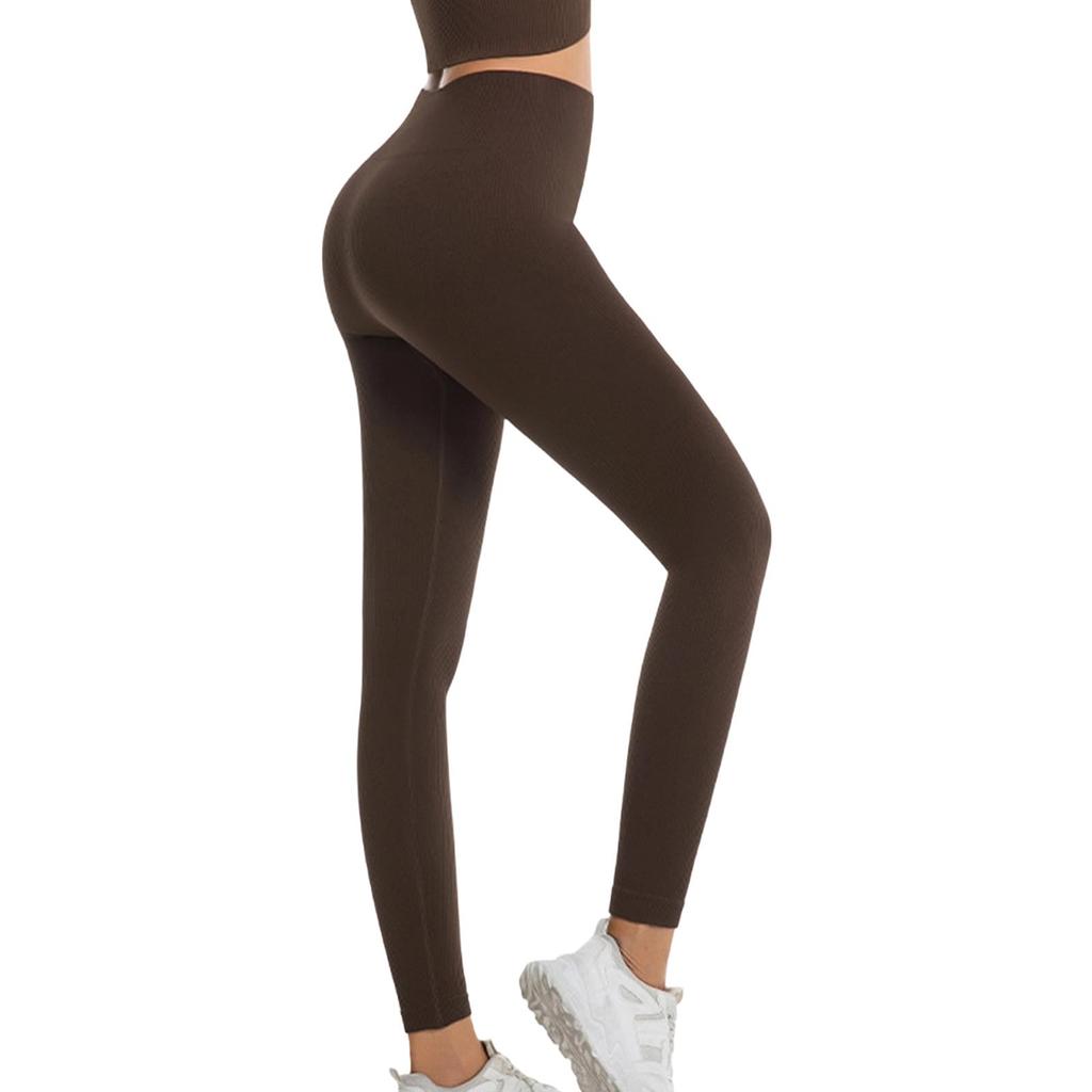 Hohe Taille Yoga Leggings für Damen Nahtlose Bauchkontrolle Trainingshose Leichte Laufstrumpfhose Dehnbar Schlanke Passform Sportbekleidung