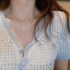 Women's Summer Luxury Shiny Diamond Square Pendant Necklace - Korean Style, Versatile Fashion