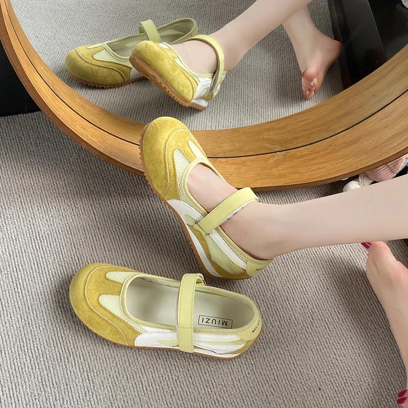 Fashion 2025 Summer Women's Vulcanize Shoes Mary Jane Flats Casual Outdoor Walking Sneakers Comfortable Light Rubber Sole Shoes Ladies