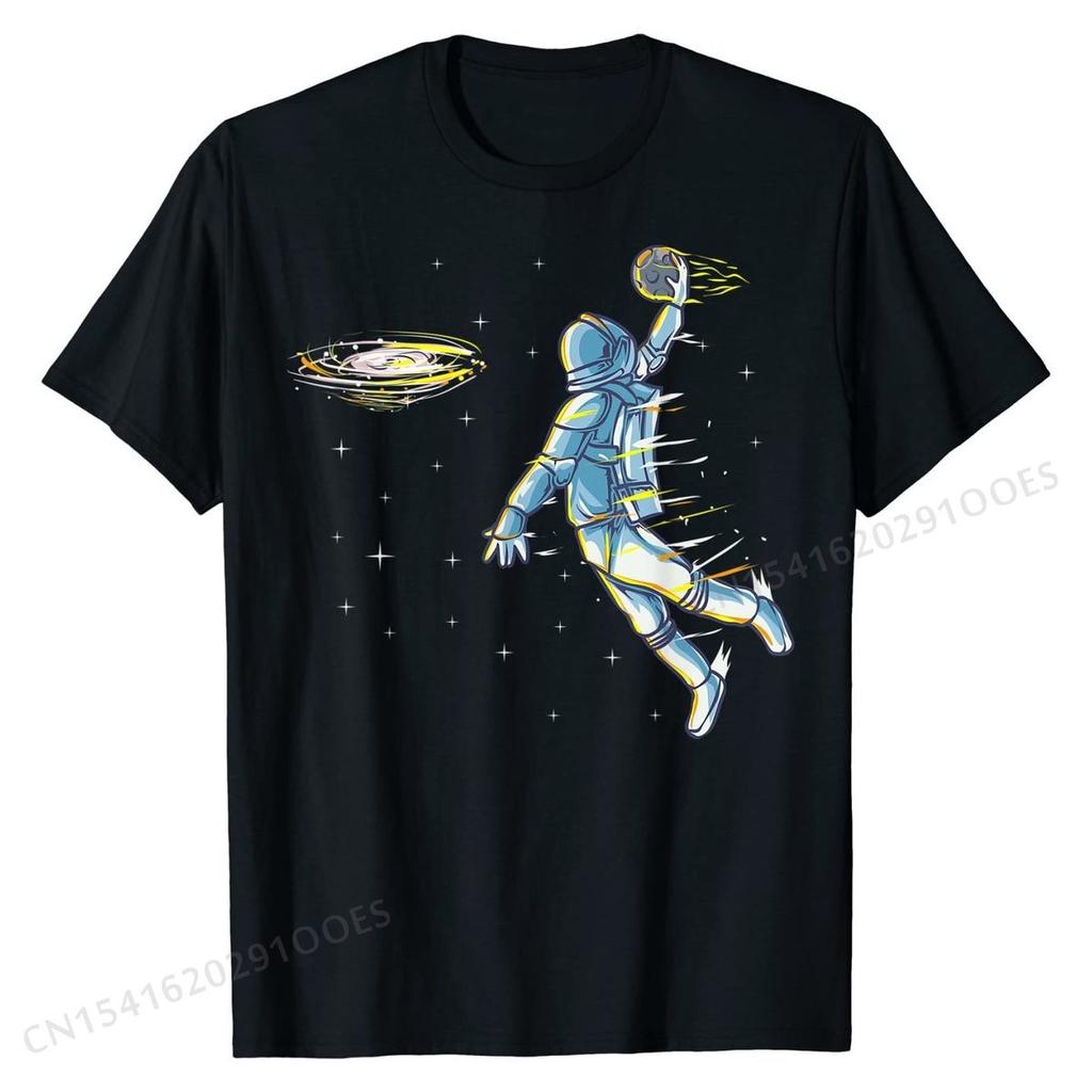 Basketball Space Astronaut Slam  Science Sports Humor T-Shirt Discount Casual T Shirt Cotton Tops Tees for Men Summer