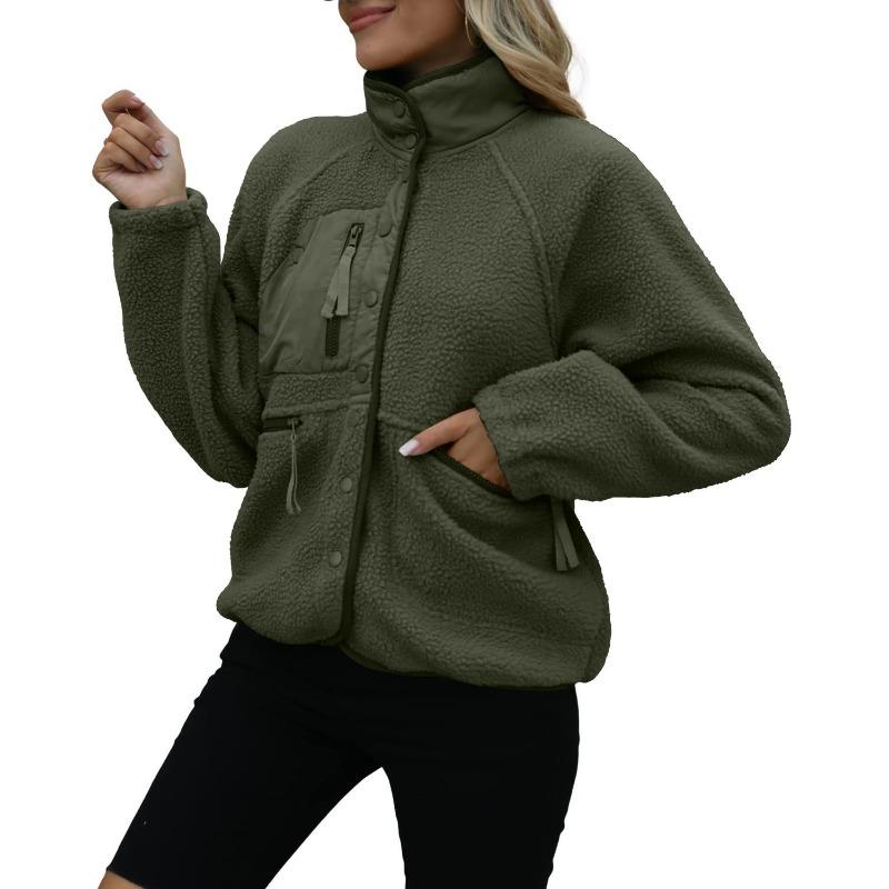 Autumn and Winter Women's Fleece Jacket, Sports and Casual Sweatshirt Jacket, Top