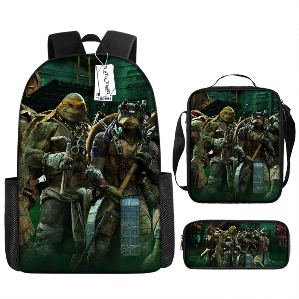 Teenage Mutant Ninja Turtles Children'S School Bag Elementary School Student Cartoon Breathable Backpack Cute Burden Reduction Cool Printed Backpack