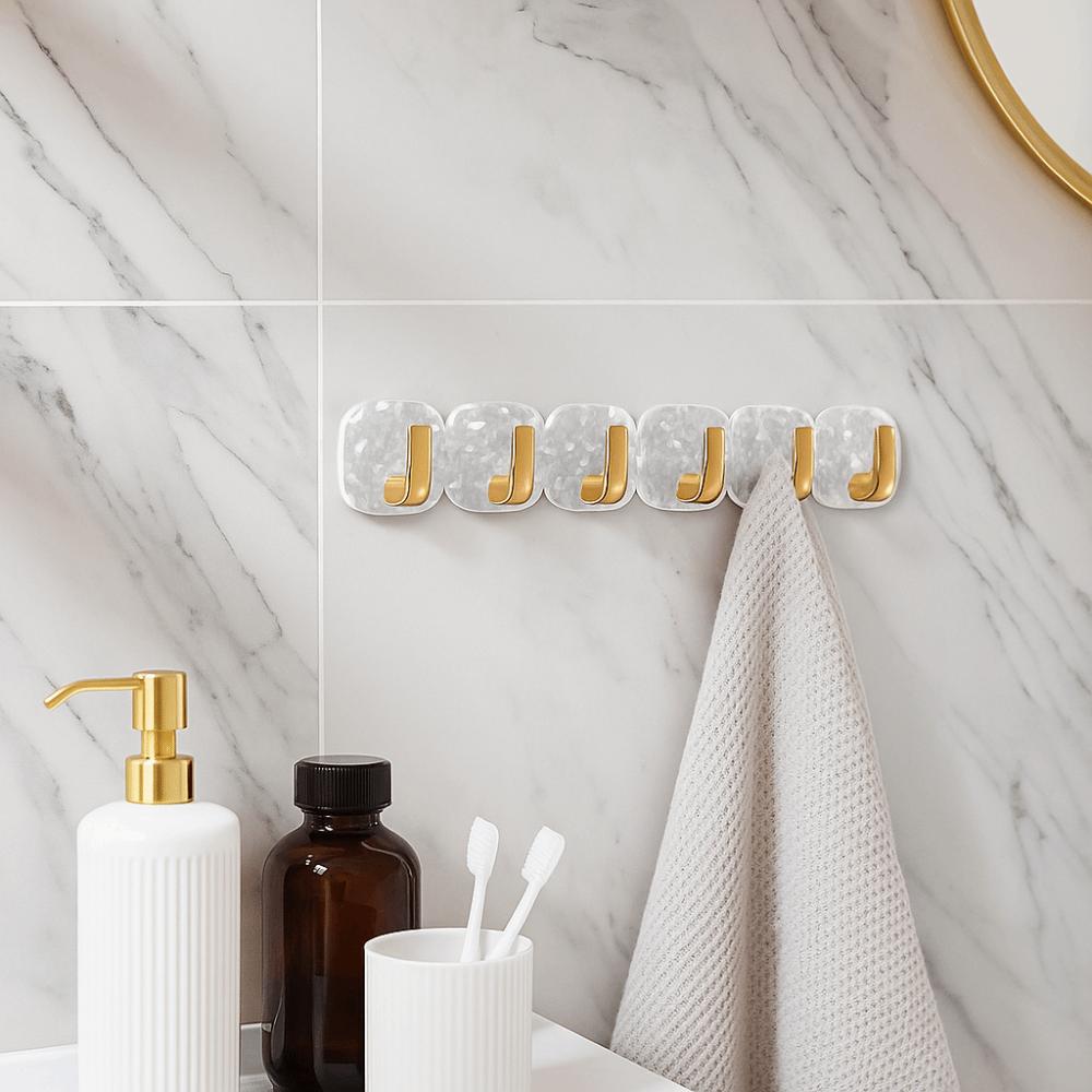 2PCS Wall Mounted Key Bag Hooks Punch-free Wall Hook Rack Durable Bathroom Hooks  Bathroom