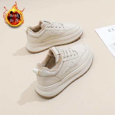 2024 winter fluweel kleine witte schoenen nieuwe Koreaanse versie ins vrouwelijke studenten plateau sportschoenen casual schoenen WS1505