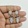 Rainbow Moonstone Gemstone Earring, Dangle Earring, Bezel Earring, Charm Jewelry, Handmade Earring, 925 Silver Earring