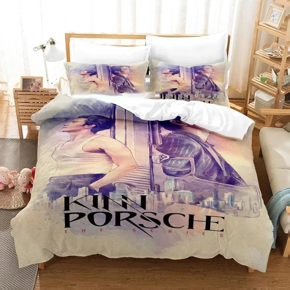 KinnPorsche Mileapo Bettwäsche-Set für Jungen und Mädchen, Twin Queen Size, Bettbezug, Kissenbezug, Bett, Kinder, Erwachsene, Mode, Heimtextilien