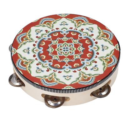 Tambourine Kids Adults Hand Held Drum Musical Educational Percussion Instrument 8in for KTV Party