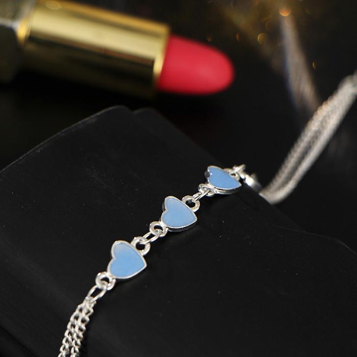 Romantic Personality Luminous Heart Pendant Bracelet Chain Anklet Adjustable Women Party Accessories