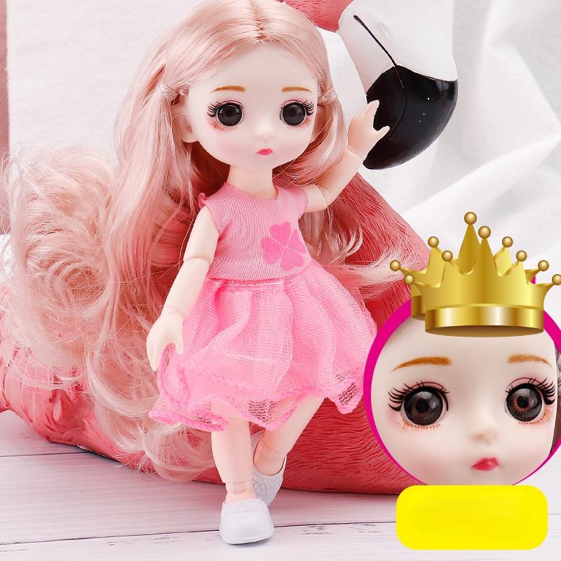 17 CM Mini Mobile 13 Bambole Snodate Ragazze Giocattolo 3D Grandi Occhi BJD Principessa Abiti Completi Collezione di Abiti Per Bambini Regalo bambola