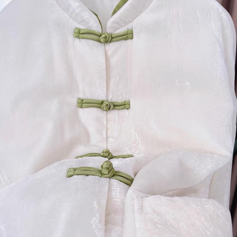 Jacket Thickened Retro Style Buckle Improved Tang Suit Standing Jacket Winter