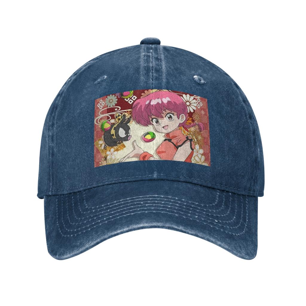 Ranma ½ Saotome Pig Girls Denim Fabric Cap Casual Baseball Caps Adjustable Hat Summer Unisex Baseball Hats