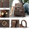 MASIWEI Retro Crazy Horse Leather Travel Backpack - Large Capacity, Genuine First Layer Cowhide for Men