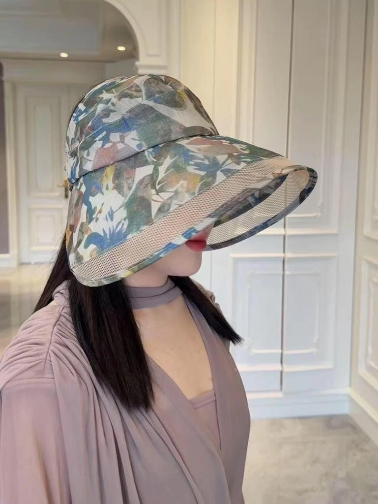 Sun Protection Hat With Large Brim For Women Summer Foldable Uv Sunshade Casual Style